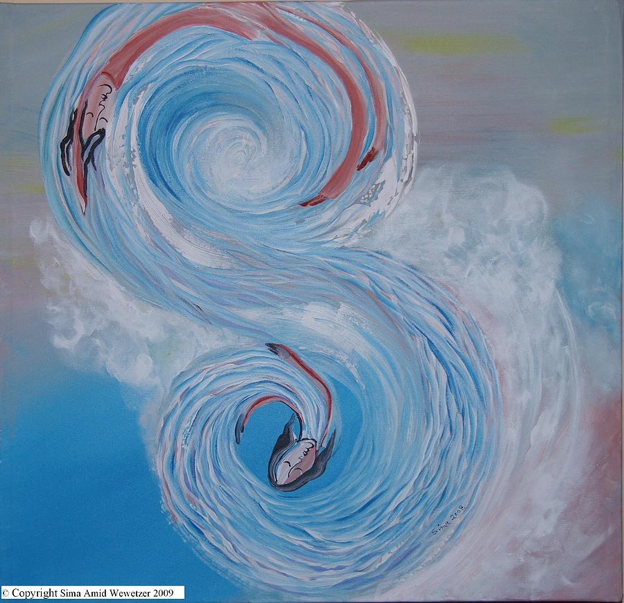 S Waves Painting by Sima Amid Wewetzer
