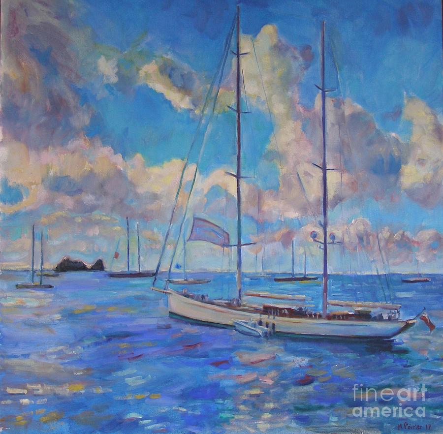 S/Y Kamaxitha Painting by Marc Poirier