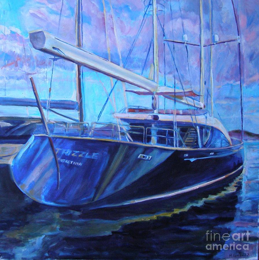 Boat Painting - S/Y Twizzle by Marc Poirier