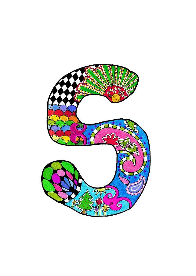 S2-Monogram Drawing by Eden Gasior - Pixels