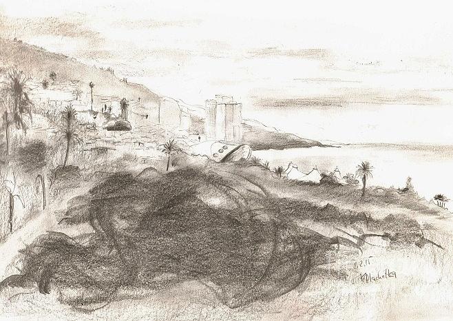Puerto de la Cruz, Canarias  Drawing by Karina Plachetka