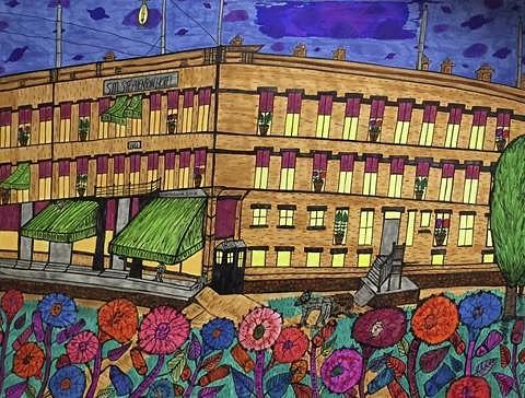 City Painting - S.M Stephenson Hotel by Jonathon Hansen