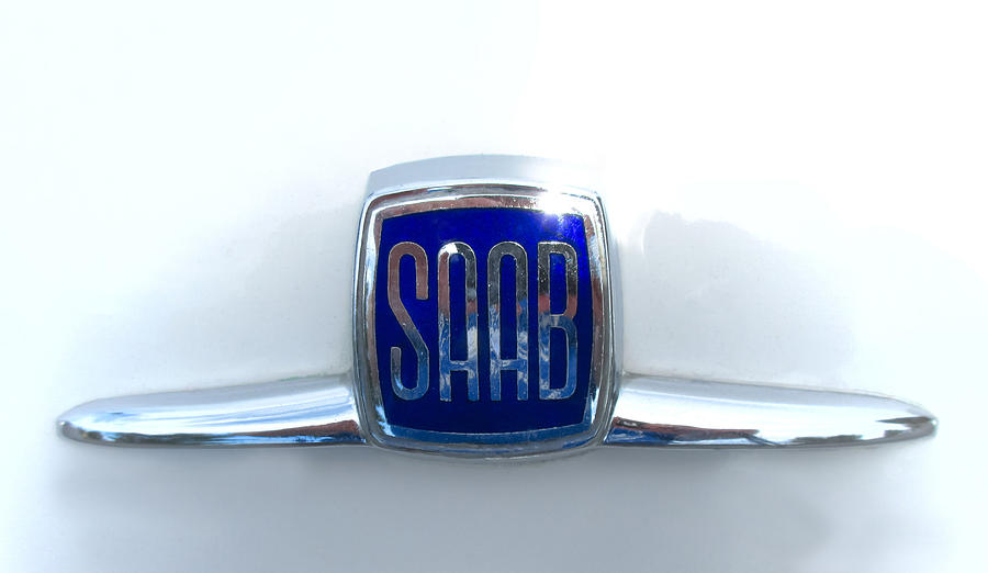 Car Photograph - Saab Logo by Tony Grider