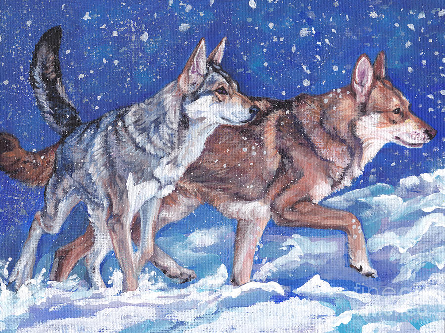 saarloos Wolfhound Wolfdog Painting by Lee Ann Shepard
