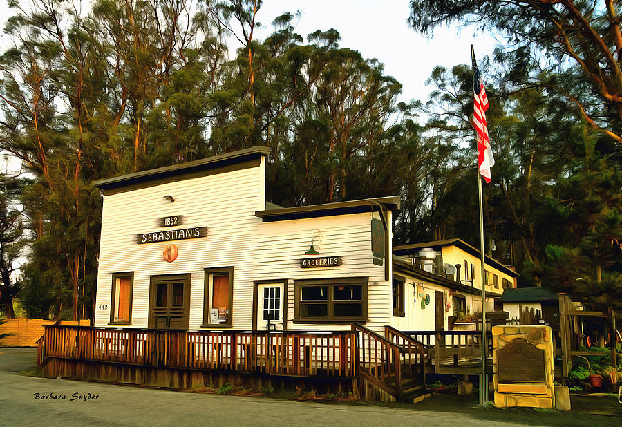 Sebastins General Store and Cafe Digital Painting Photograph by Barbara Snyder