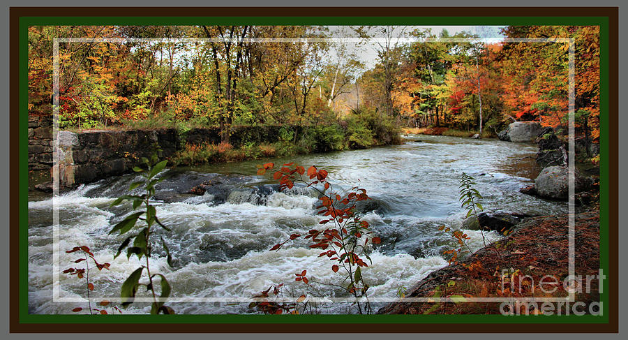 Sabattus River in Fall, Framed Photograph by Sandra Huston