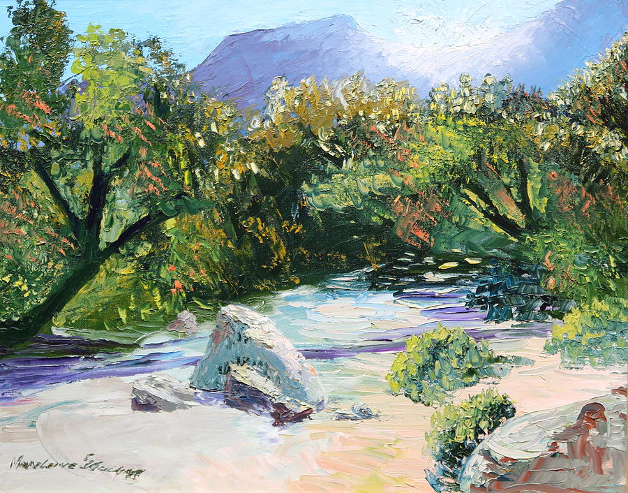 Sabino Canyon in the morning Painting by Madeleine Shulman