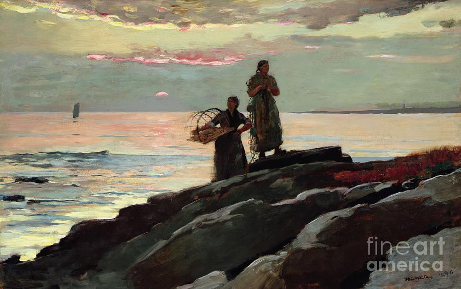Winslow Homer Painting - Saco Bay by Winslow Homer by Winslow Homer