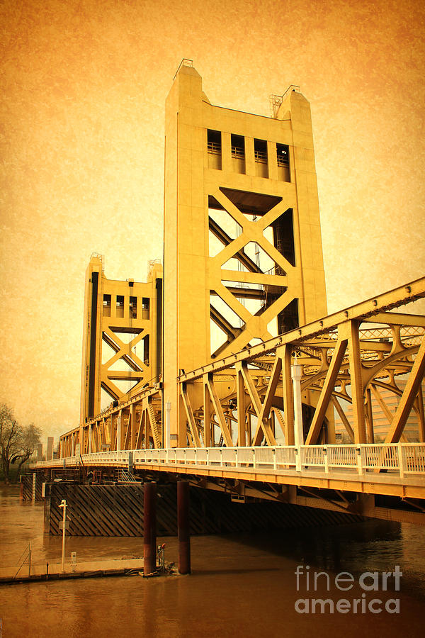 Sacramento Bridge Vintage Photograph by Carol Groenen