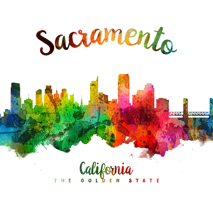 Sacramento Painting - Sacramento California 24 by Aged Pixel
