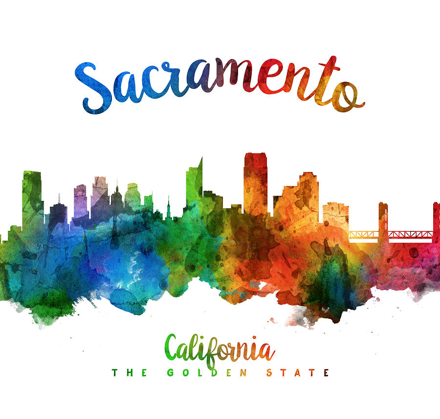Sacramento Painting - Sacramento California 25 by Aged Pixel