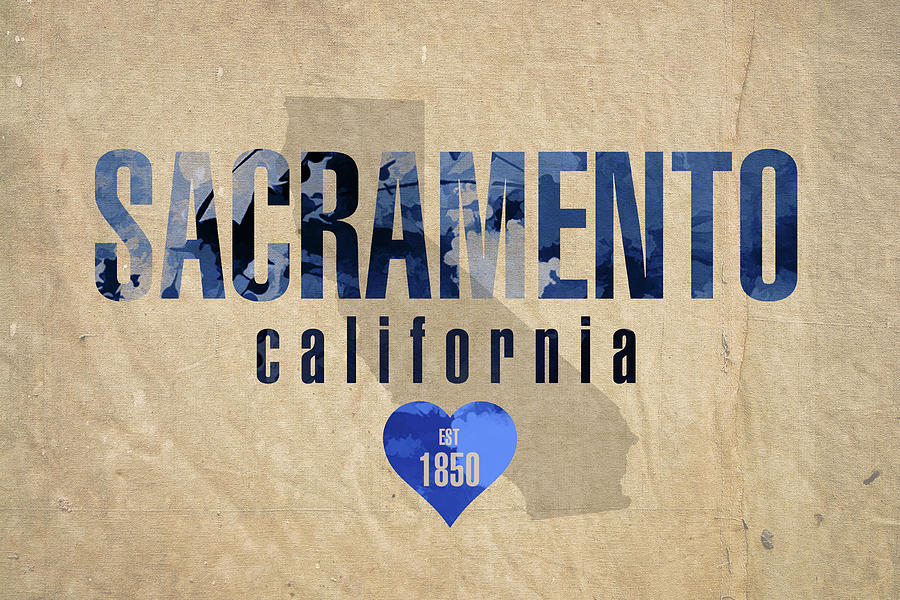 Sacramento Mixed Media - Sacramento California City Love Established 1850 Series 003 by Design Turnpike