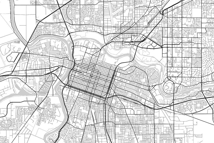 Sacramento California USA Light Map Digital Art by Jurq Studio - Fine ...