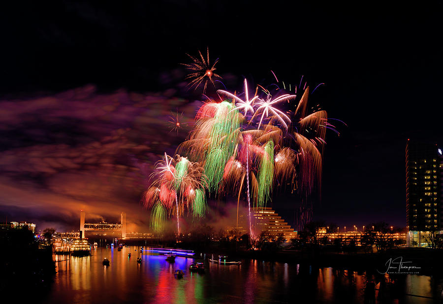 Sacramento Fireworks Composite 4 Photograph by Jim Thompson