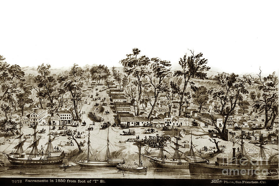 Sacramento Photograph - Sacramento in 1850 from the foot of I street by Monterey County Historical Society