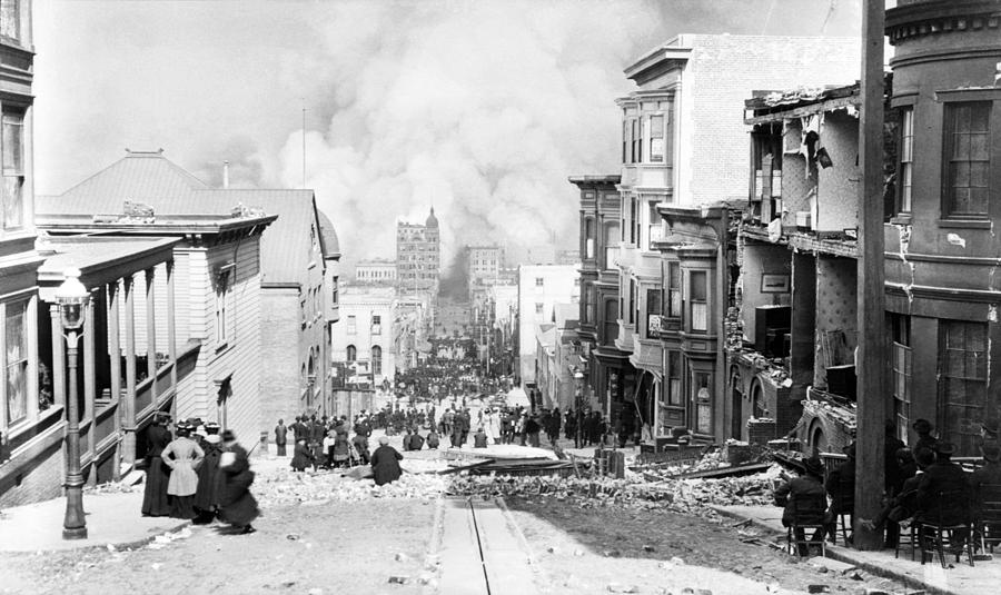 Sacramento Street Burning - San Francisco Earthquake - 1906 Photograph by War Is Hell Store