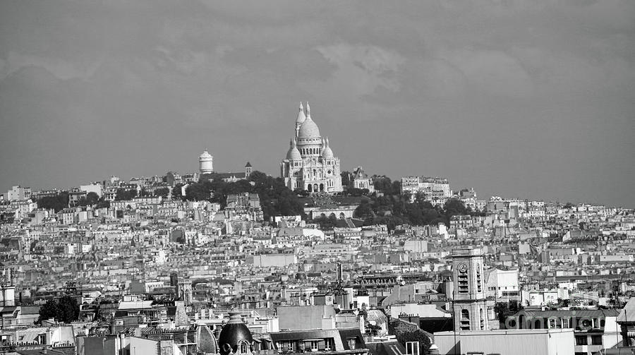 Sacre-Coeur Basilica Paris Black W Photograph by Chuck Kuhn