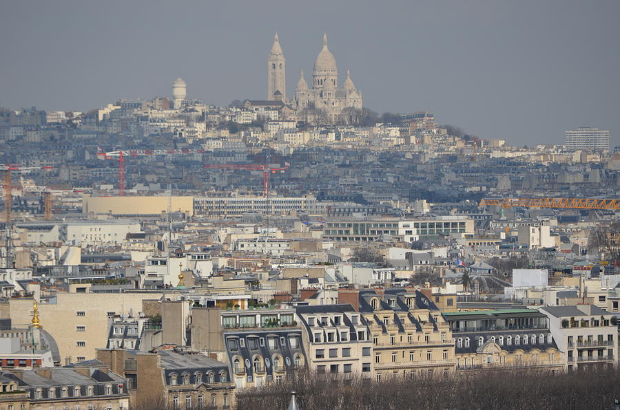 Sacre Coeur Church Above Montmartre Neighborhood Paris France Photograph by Shawn OBrien
