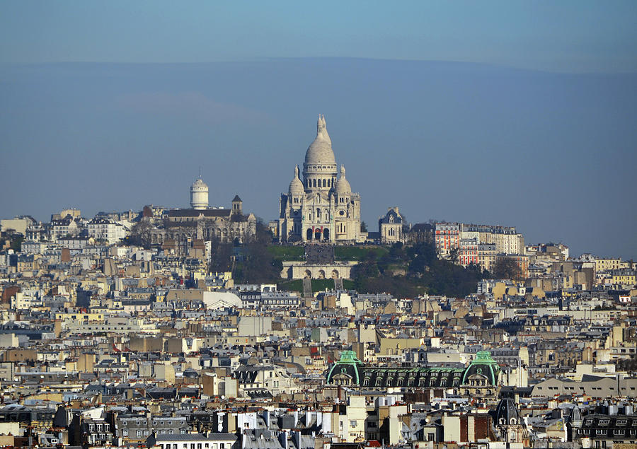 Sacre Coeur Iconic Hilltop Church Overlooking Paris France Rooftops Photograph by Shawn OBrien