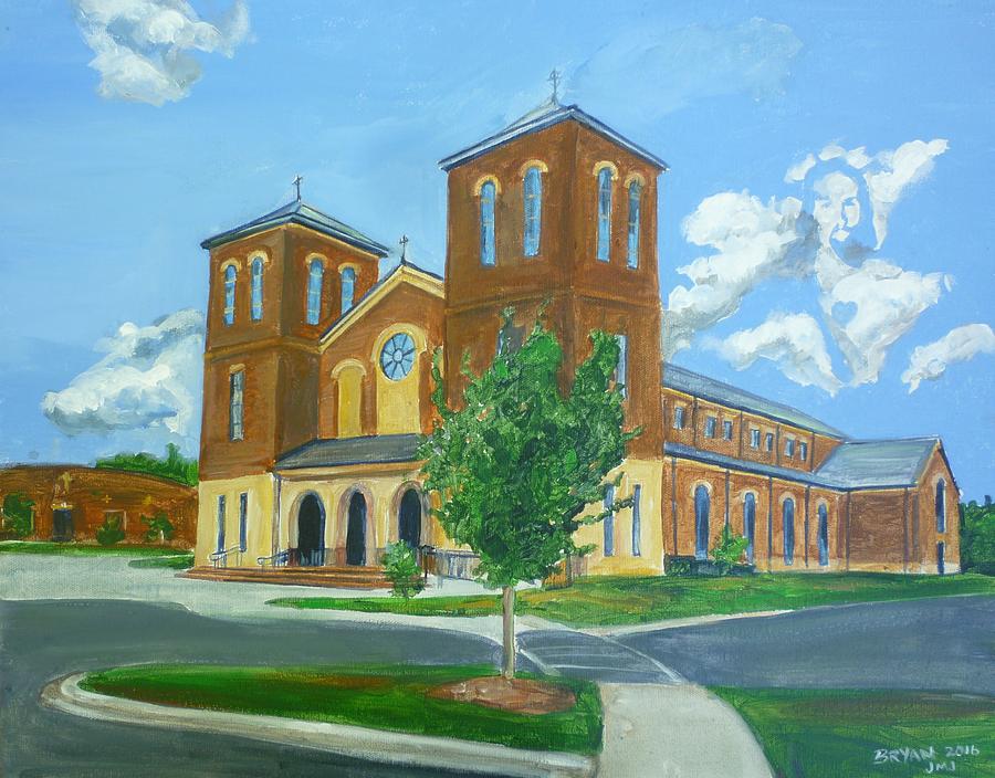 Sacred Heart Catholic Church Salisbury North Carolina Painting by Bryan Bustard