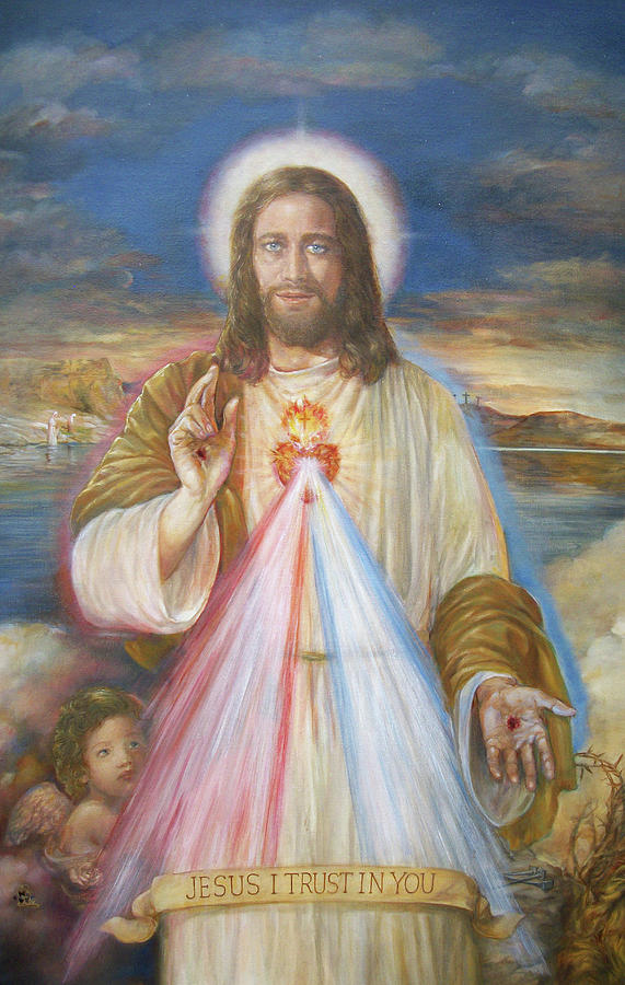 Jesus Christ Painting - Sacred Heart Divine Mercy by Belita William