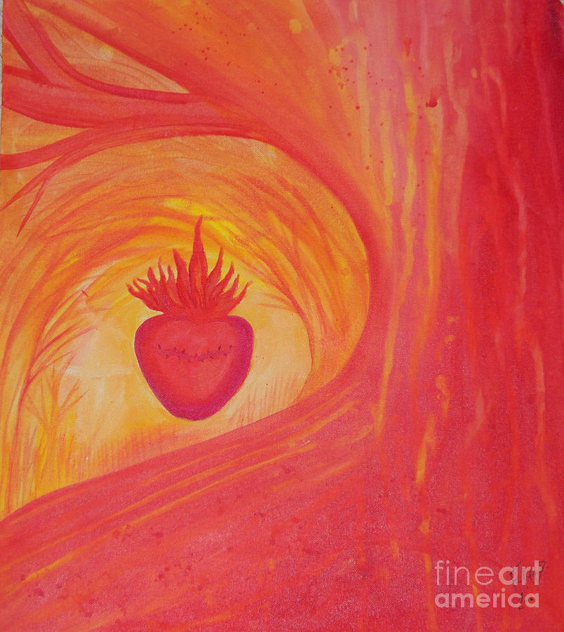 Tree Painting - Sacred Heart by Sacred  Muse