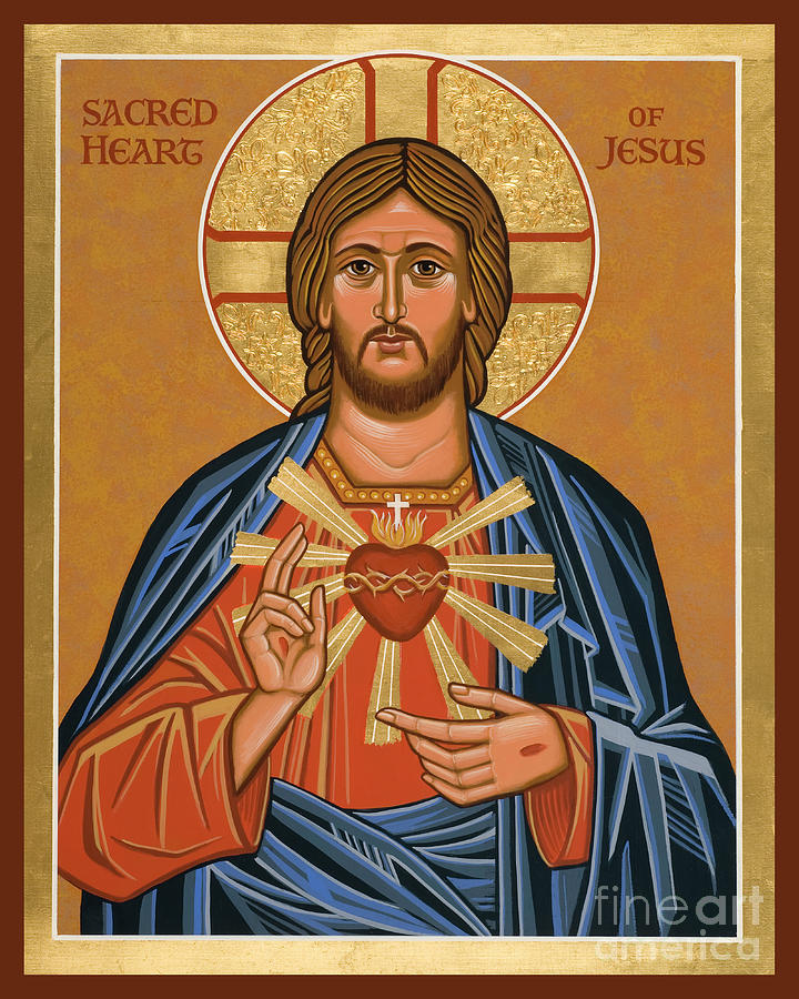 Sacred Heart - JCSAE Painting by Joan Cole