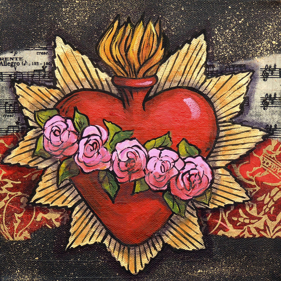 Sacred Heart No. 1 Painting by Candy Mayer
