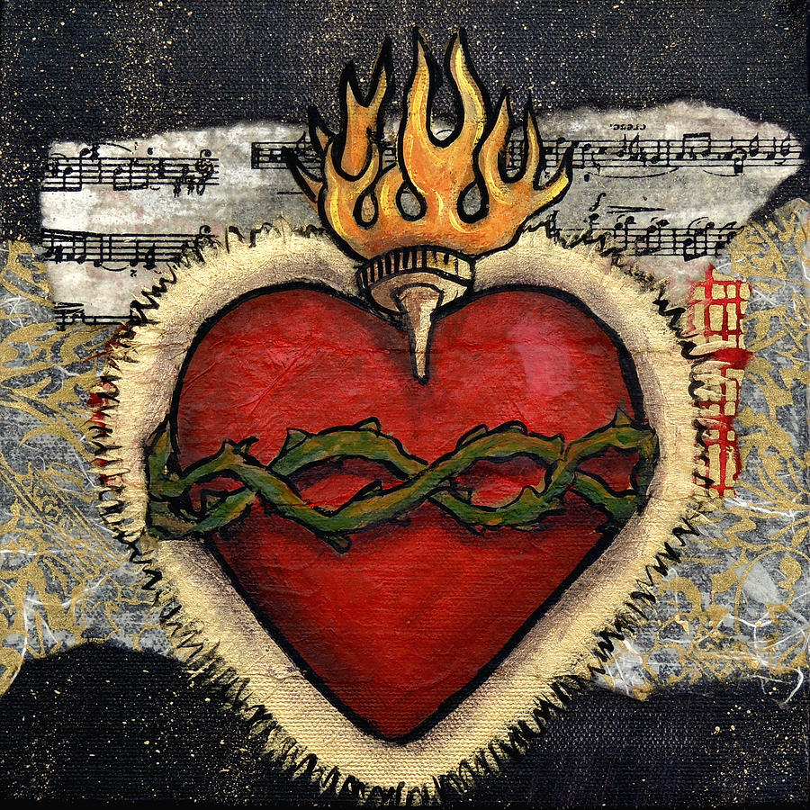 Sacred Heart No. 3 Painting by Candy Mayer