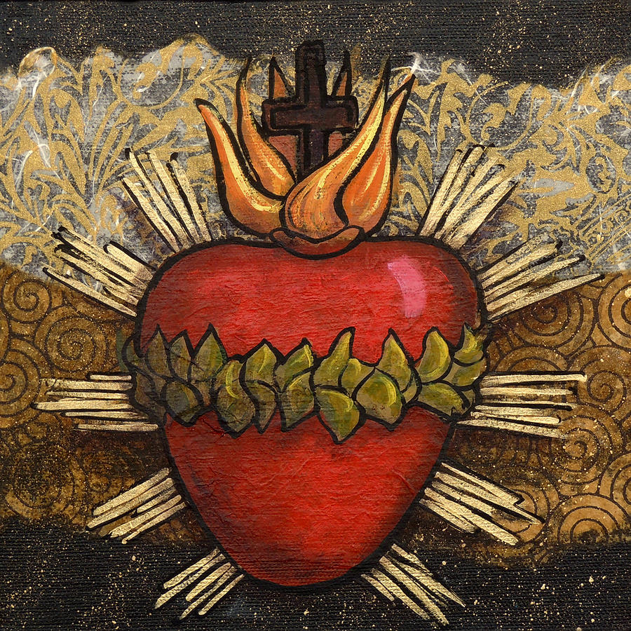 Sacred Heart No. 4 Painting by Candy Mayer
