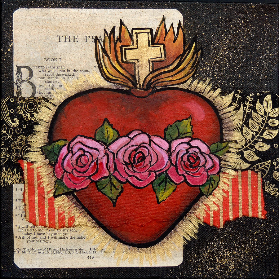 Sacred Heart No. 5 Painting by Candy Mayer