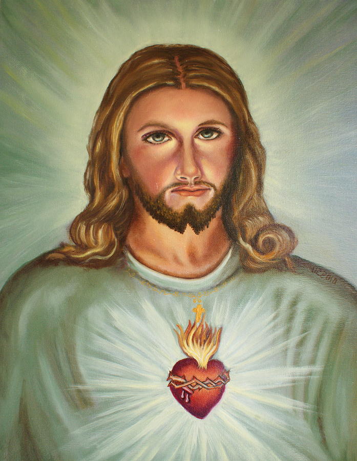 Sacred Heart of Jesus Painting by Theresa Cangelosi