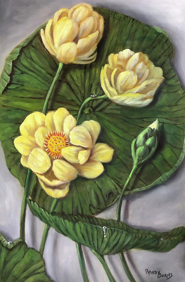 Sacred Lotus Painting by Rand Burns