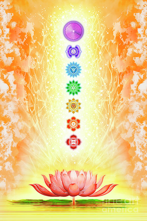 Sacred Lotus - The Seven Chakras Mixed Media by Dirk Czarnota - Pixels ...