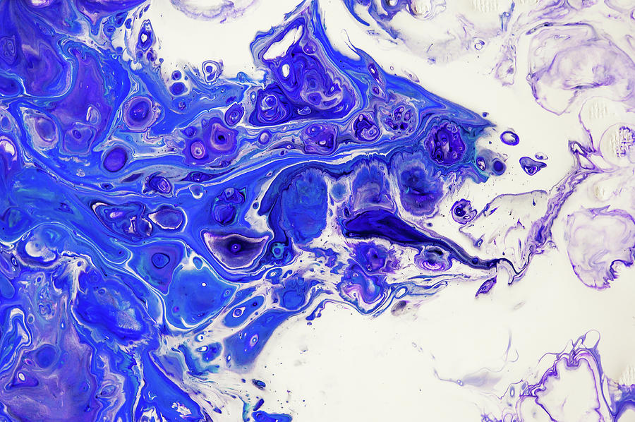 Sacred Purple Flows 1. Abstract Fluid Acrylic Pour Photograph by Jenny Rainbow