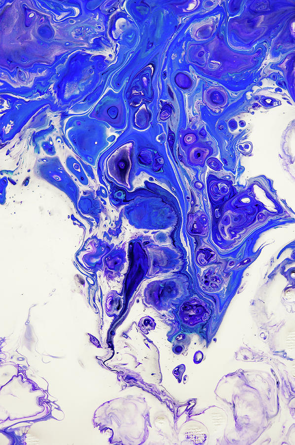 Sacred Purple Flows 2. Abstract Fluid Acrylic Pour Photograph by Jenny Rainbow