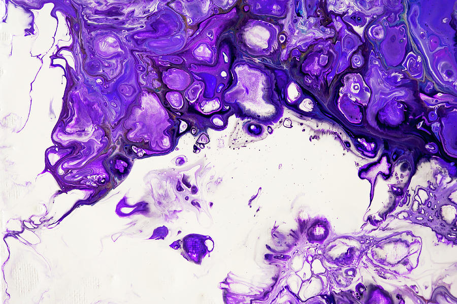 Sacred Purple Flows 3. Abstract Fluid Acrylic Pour Photograph by Jenny Rainbow