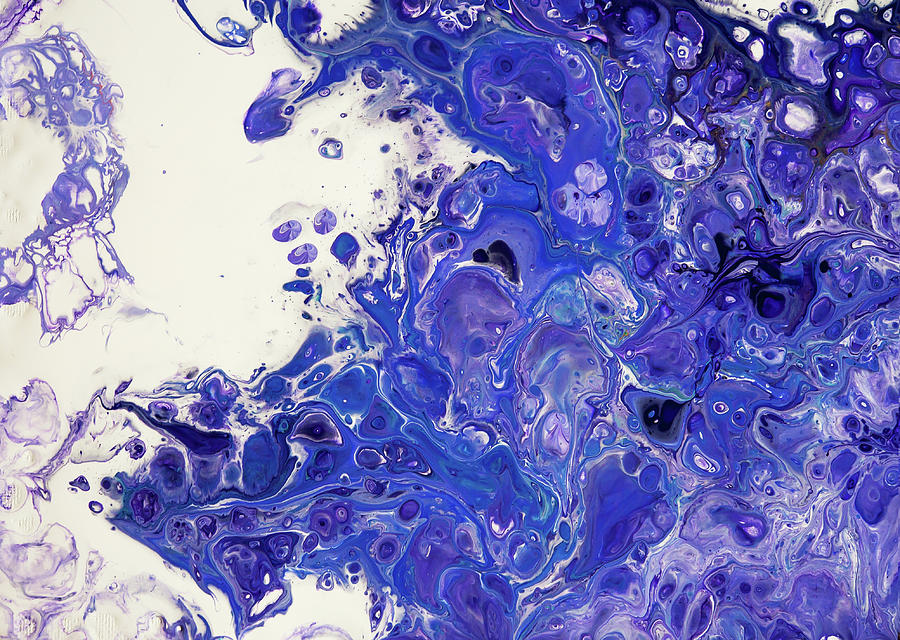 Sacred Purple Flows 6. Abstract Fluid Acrylic Pour Photograph by Jenny Rainbow