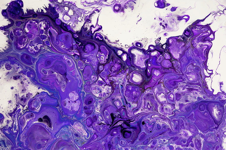 Sacred Purple Flows 8. Abstract Fluid Acrylic Pour Photograph by Jenny Rainbow