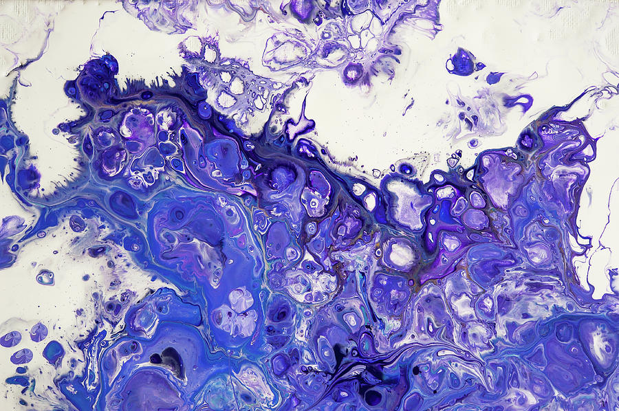 Sacred Purple Flows. Abstract Fluid Acrylic Pour Photograph by Jenny Rainbow