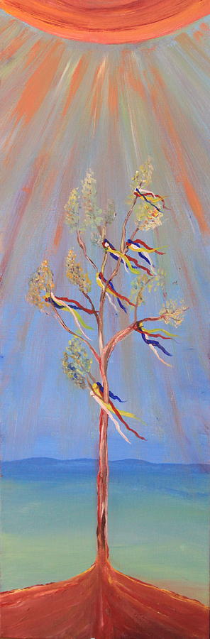 Sacred Sun Dance Tree Painting by Kate Purdy