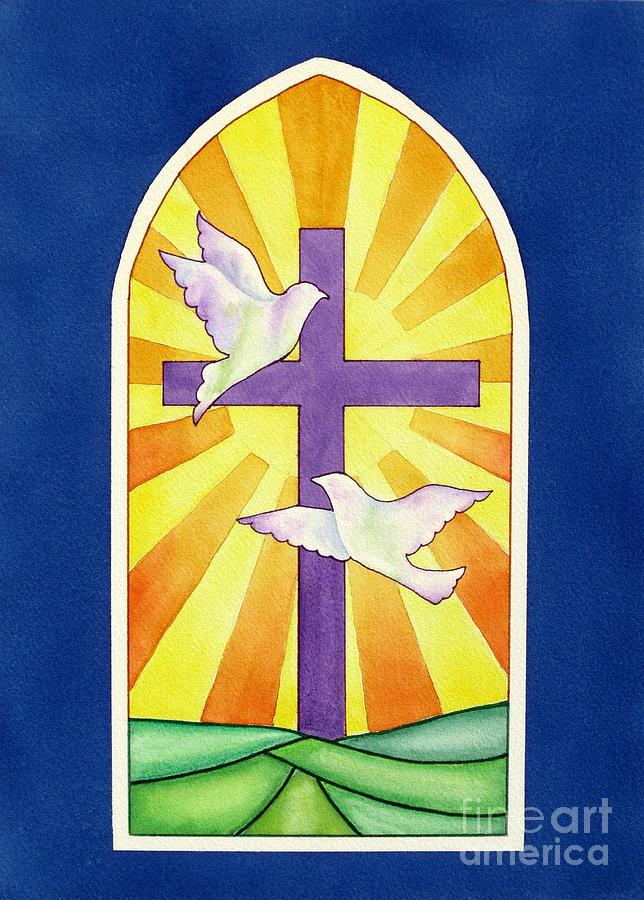 Dove Painting - Sacred Window by Deborah Ronglien