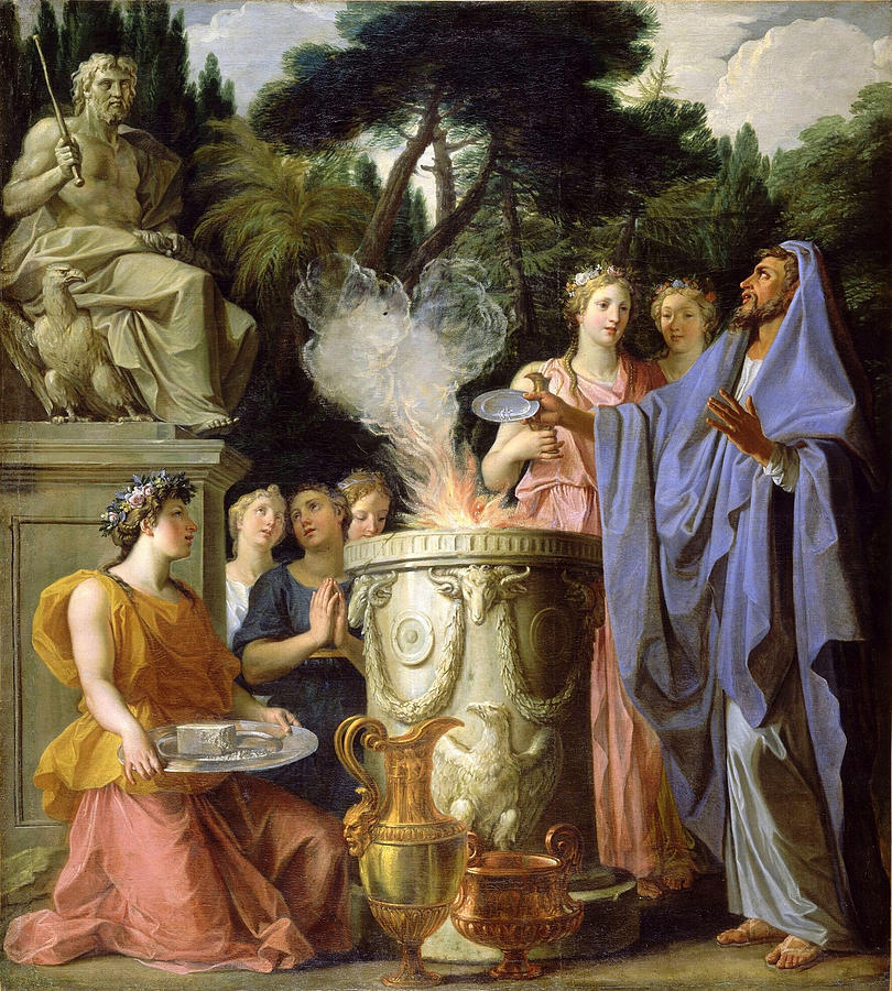 Greek Mythology Painting - Sacrifice to Jupiter by Noel Coypel