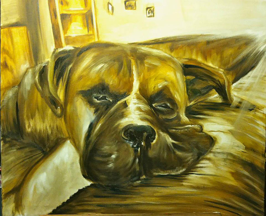 Dog Painting - Sad Boxer by Austin Howlett
