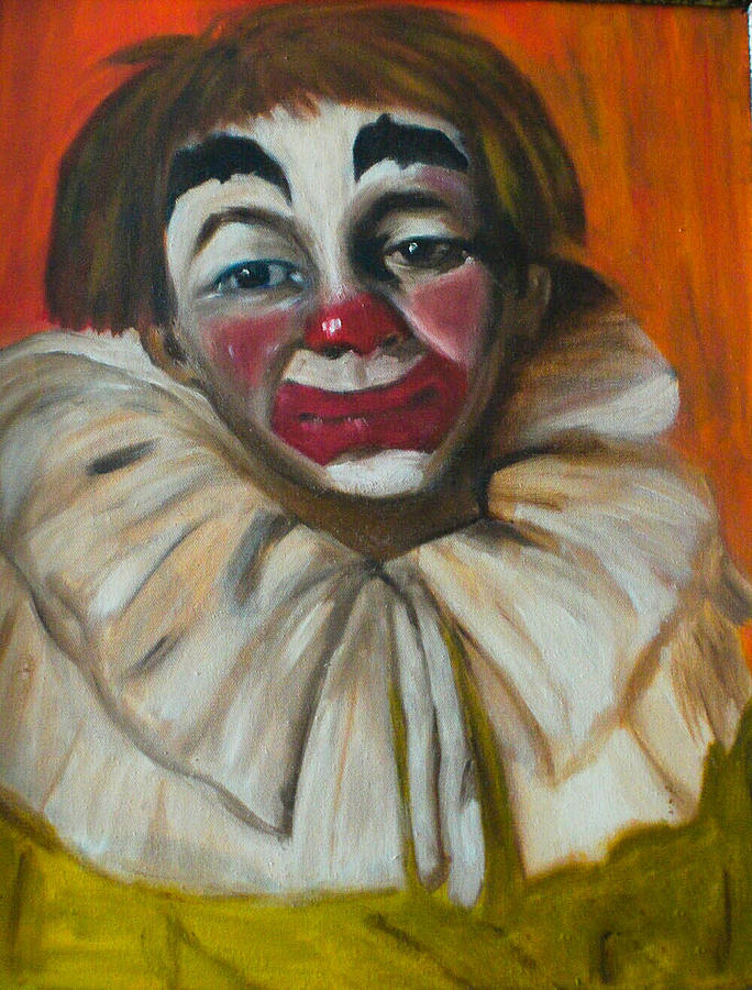 Sad Clown Painting By Rosalin Moss   Sad Clown Rosalin Moss 