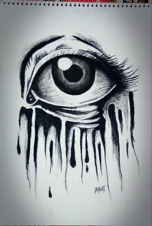 Sad Crying Eye Drawing by Saurabh Jangir | Pixels