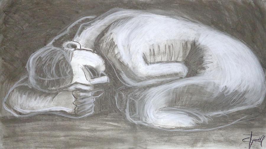 Sad Danaid - Female Nude Painting by Carmen Tyrrell