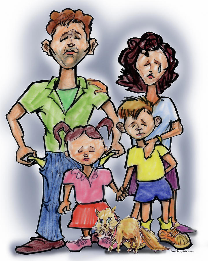 Sad Family Illustration Digital Art by Kevin Middleton