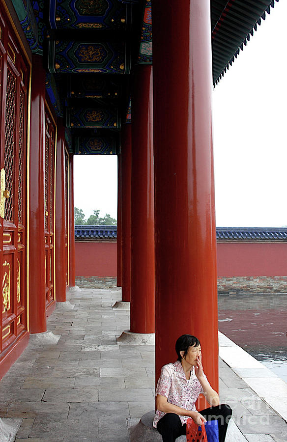 Sad Lady at the Temple Photograph by Xine Segalas