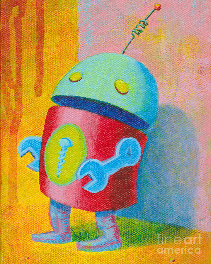 Sad Robot Digital Art by David Nalesnik - Pixels